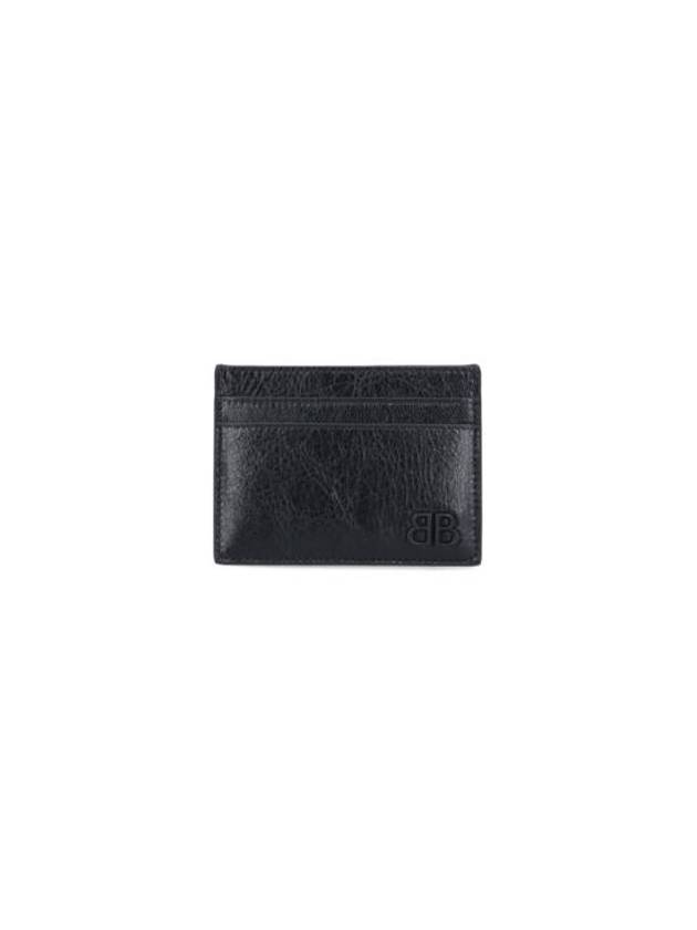 Luxury Balenciaga Trending 2025 Monaco Card Wallet Black
