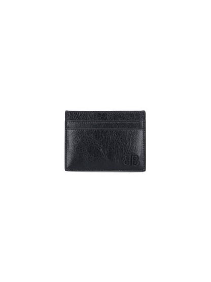 Luxury Balenciaga Trending 2025 Monaco Card Wallet Black