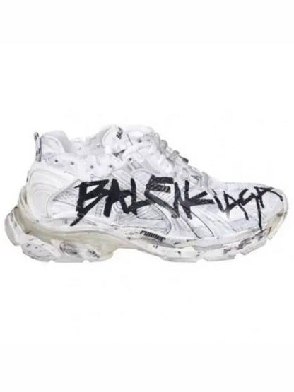 Luxury Balenciaga Trending 2025 Runner Graffiti Low Top Sneakers White
