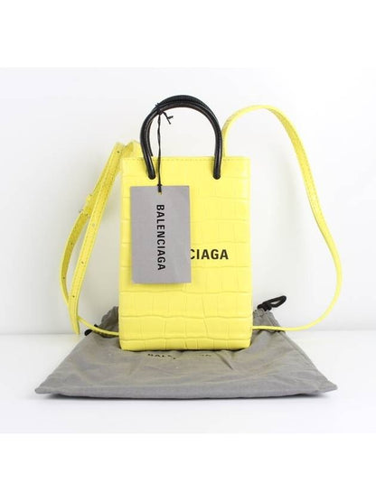 Luxury Balenciaga Trending 2025 Crocodile cross bag yellow