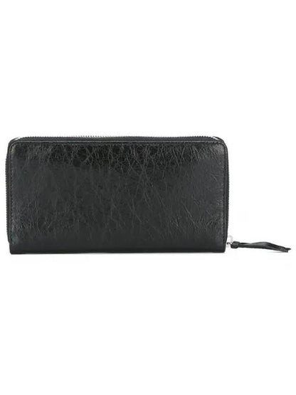 Luxury Balenciaga Trending 2025 Classic Motor Silver Zipper Around Long Wallet Black