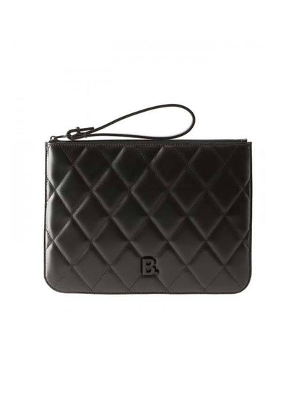 Luxury Balenciaga Trending 2025 B Logo Strap Clutch Bag Black