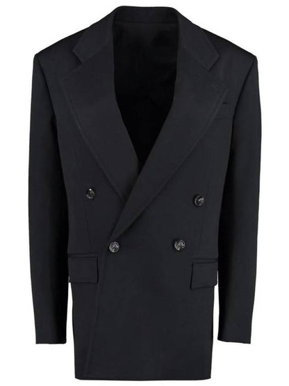 Luxury Bottega Veneta Grain De Poudre Blazer Jacket Black