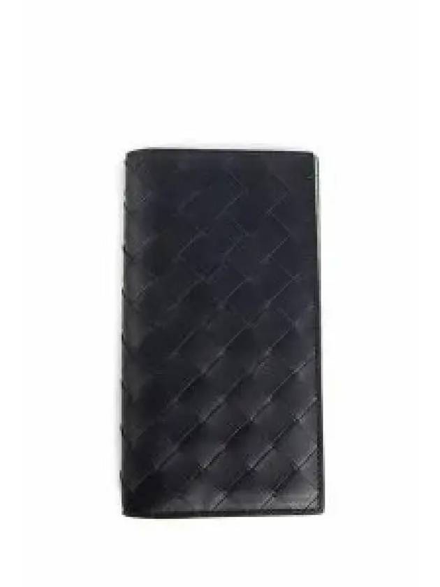 Luxury Bottega Veneta Intrecciato Slim Long Wallet Black