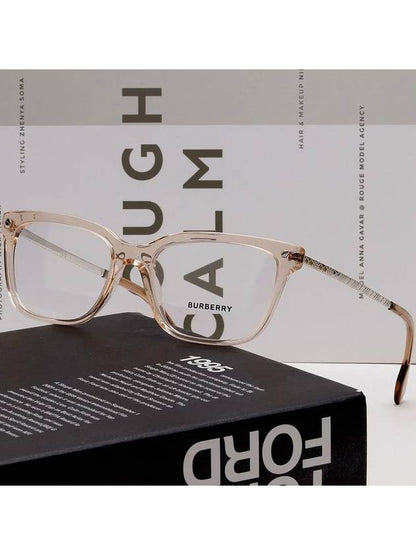 Luxury Burberry Eyewear Demo Square Horn-rimmed Eyeglasses Pink
