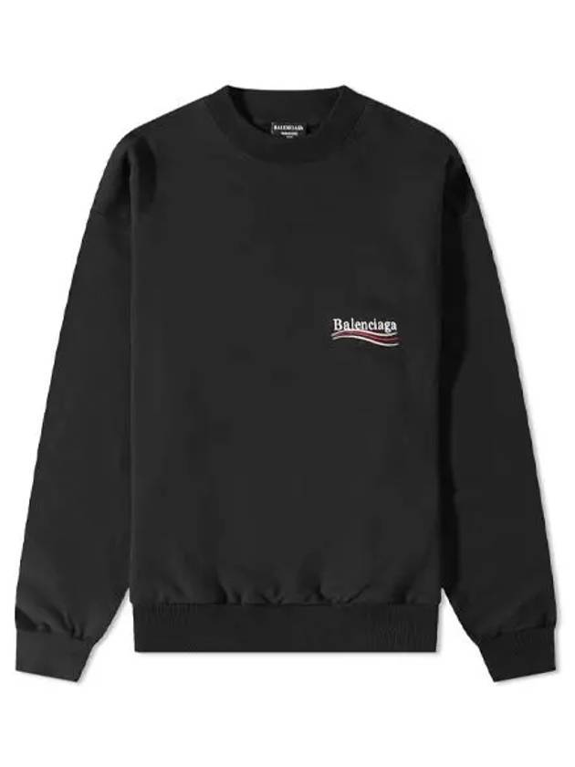 Luxury Balenciaga Trending 2025 Political Campaign Regular Fit Sweatshirt Black