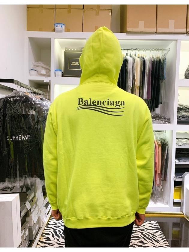 Luxury Balenciaga Trending 2025 Men's Political Wave Logo Hoodie Neon