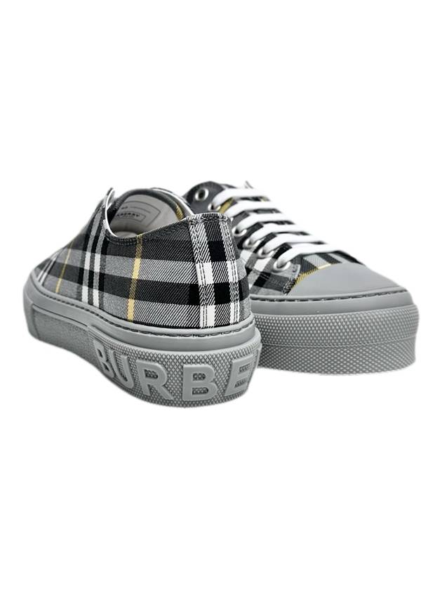 Luxury Burberry Vintage Check Cotton Low Top Sneakers Grey