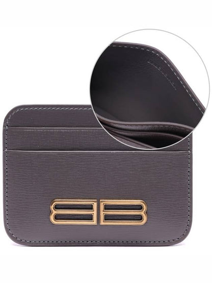 Luxury Balenciaga Trending 2025 Gossip BB Logo Card Wallet Grey