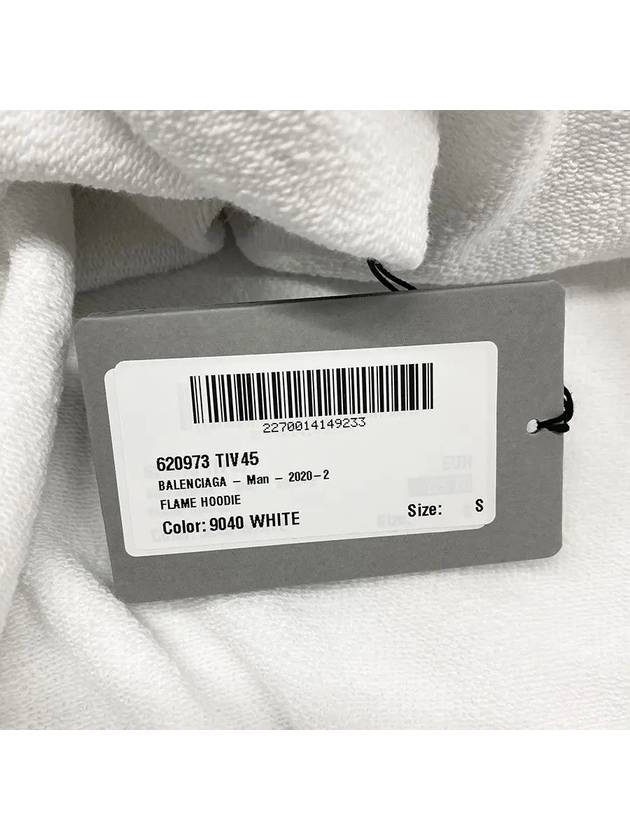Luxury Balenciaga Trending 2025 Embroidered Flame Logo Hoodie White