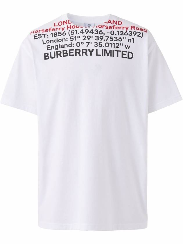 Luxury Burberry Location Short Sleeve T-Shirt White