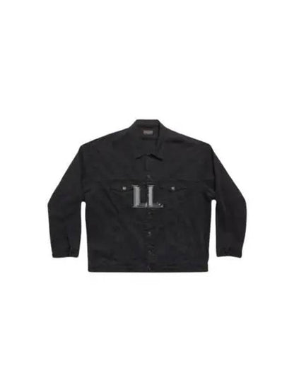 Luxury Balenciaga Trending 2025 Back Taped Denim Jacket Black