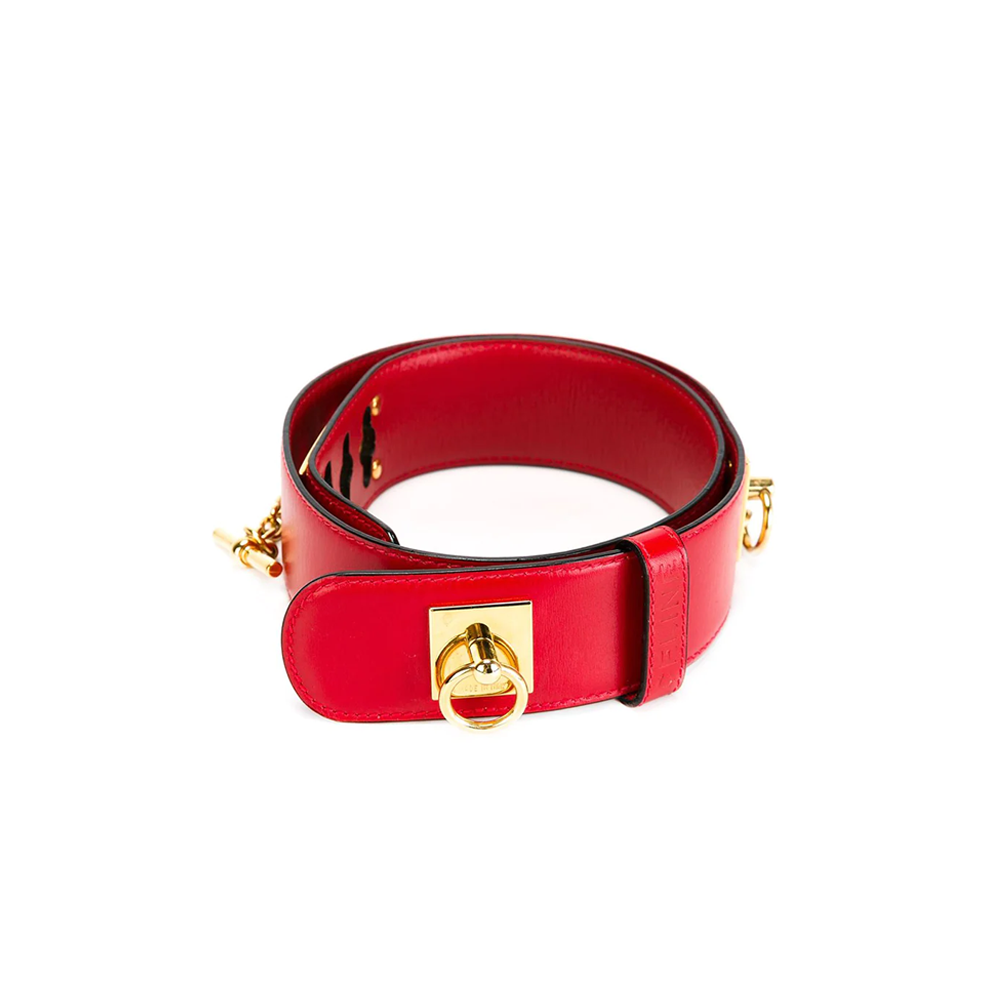Luxury CELINE Vintage Red Leather Belt