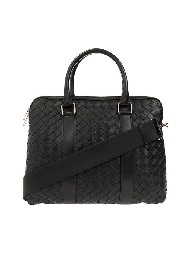 Luxury Bottega Veneta Intrecciato Leather Brief Case Dark Green