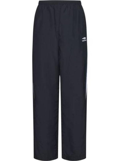 Luxury Balenciaga Trending 2025 Embroidered Logo Nylon Track Pants Black
