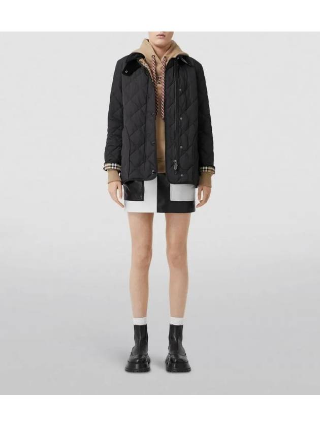 Luxury Burberry Diamond Quilted Thermoregulated Barn Jacket Black