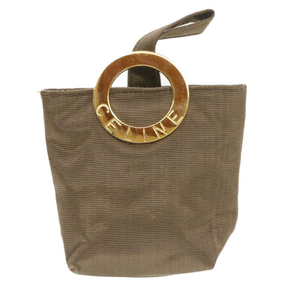 Luxury CELINE Ring motif Pouch Nylon Brown  am218b