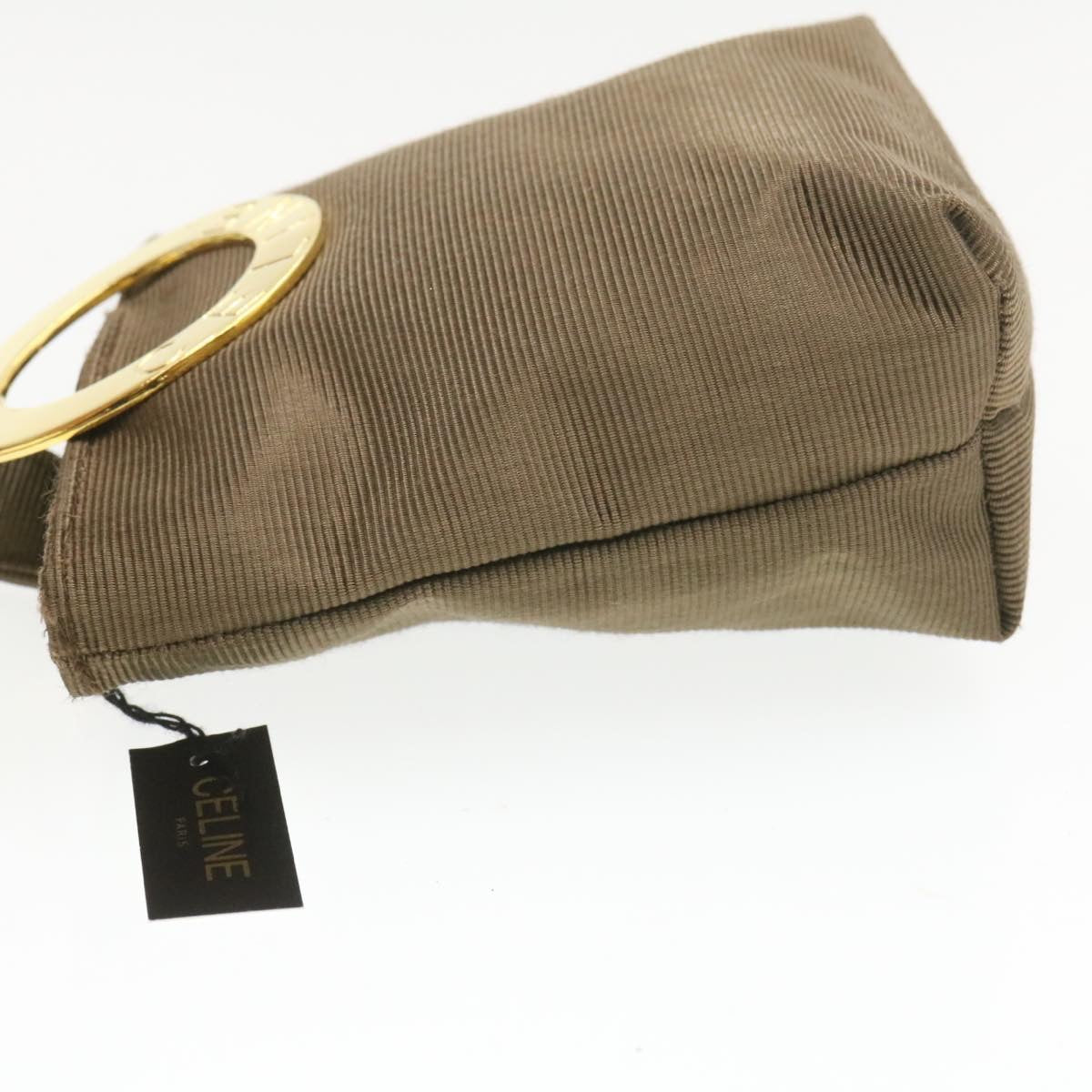 Luxury CELINE Ring motif Pouch Nylon Brown  am218b