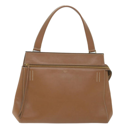 Luxury CELINE Edge Hand Bag Leather Brown  10092