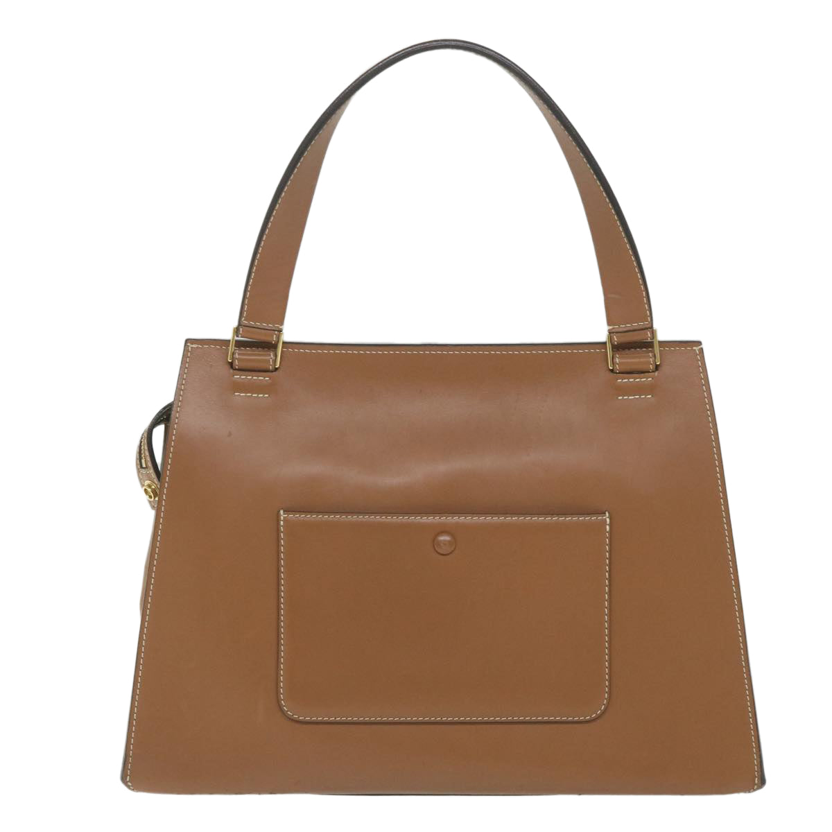 Luxury CELINE Edge Hand Bag Leather Brown  10092