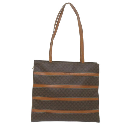 Luxury CELINE Macadam Canvas Shoulder Bag PVC Leather Brown  10227