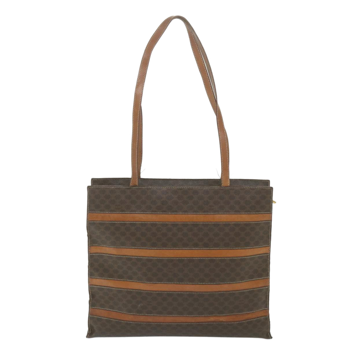 Luxury CELINE Macadam Canvas Shoulder Bag PVC Leather Brown  10227