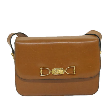 Luxury CELINE Shoulder Bag Leather Brown  10354