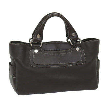 Luxury CELINE Hand Bag Leather Brown  10411