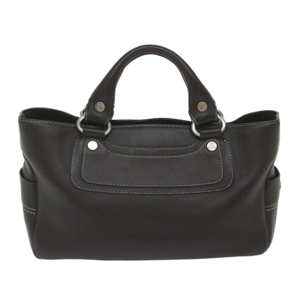 Luxury CELINE Hand Bag Leather Brown  10411