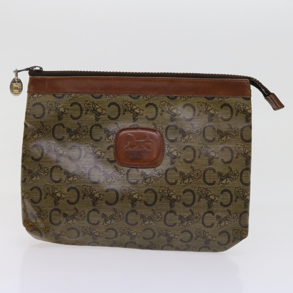 Luxury CELINE Macadam Canvas Clutch Bag Coated Canvas 4Set Beige Brown  10462