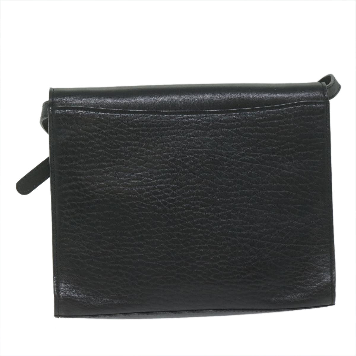 Luxury BurberrySs Shoulder Bag Leather Black Auth bs10626