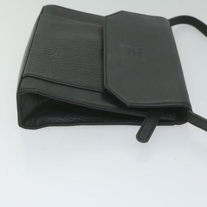 Luxury BurberrySs Shoulder Bag Leather Black Auth bs10626