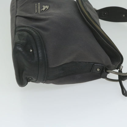 Luxury Burberry Shoulder Bag Canvas Gray Auth bs10635