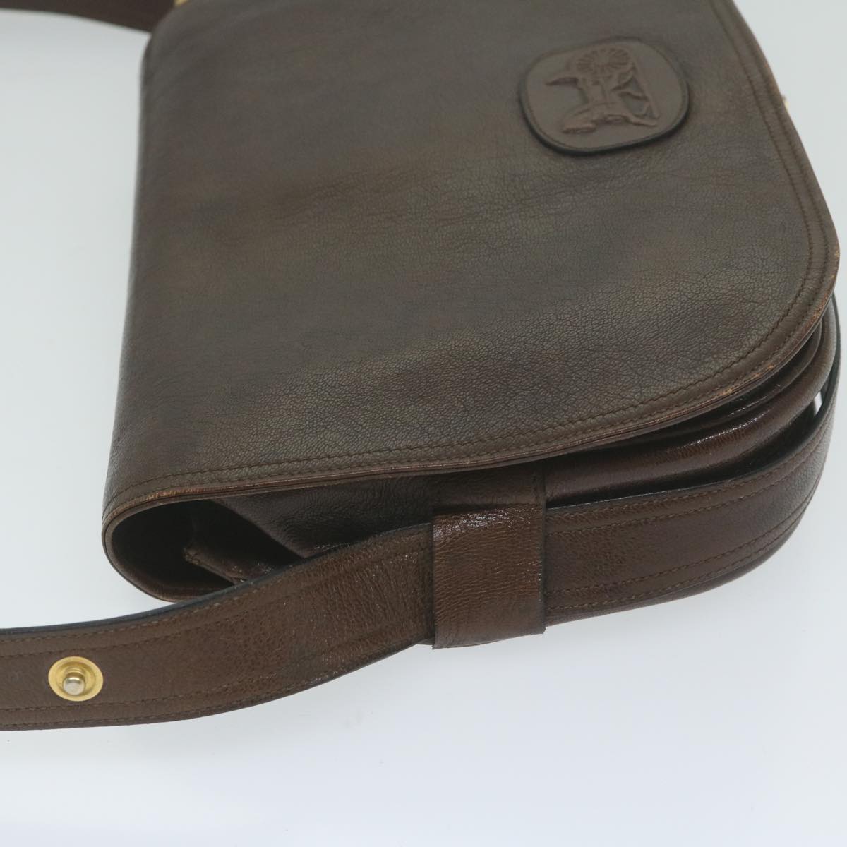 Luxury CELINE Shoulder Bag Leather Brown  10936