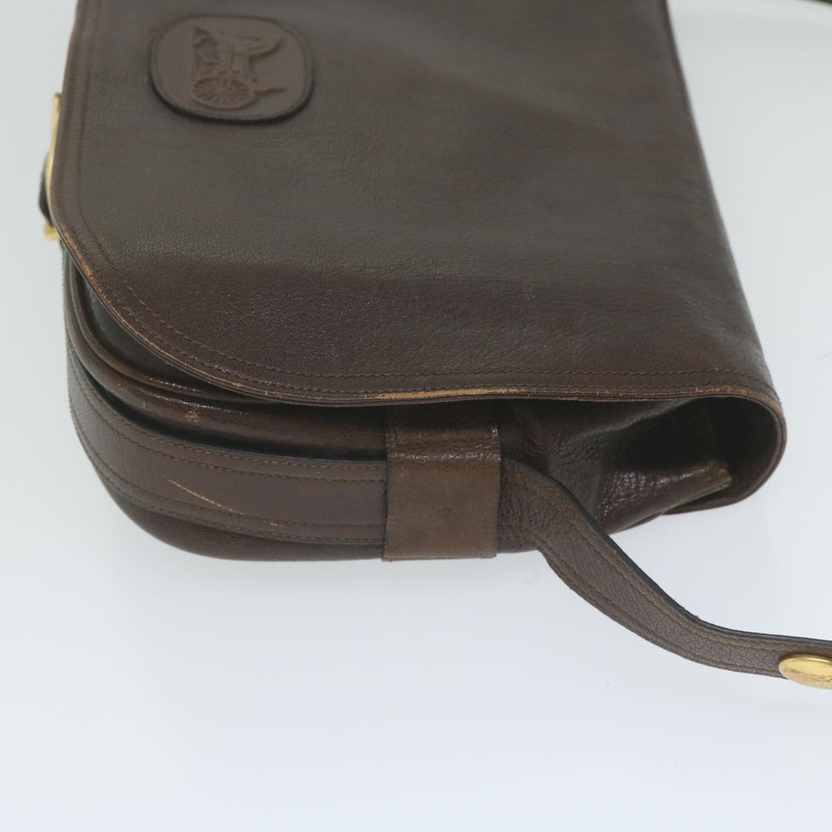 Luxury CELINE Shoulder Bag Leather Brown  10936