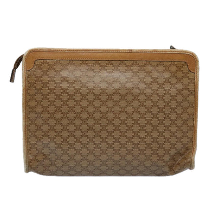 Luxury CELINE Macadam Canvas Clutch Bag PVC Leather 2Set Brown Beige  11113