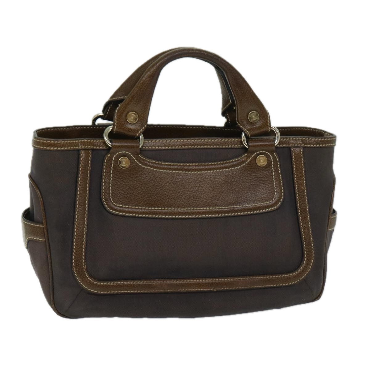 Luxury CELINE Hand Bag Canvas Brown  11179
