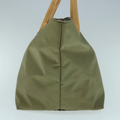 Luxury BurberrySs Blue Label Tote Bag Nylon Khaki Auth bs11303