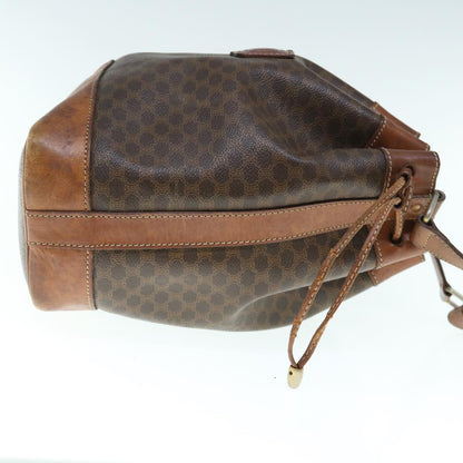 Luxury CELINE Macadam Canvas Shoulder Bag PVC Leather Brown  11386