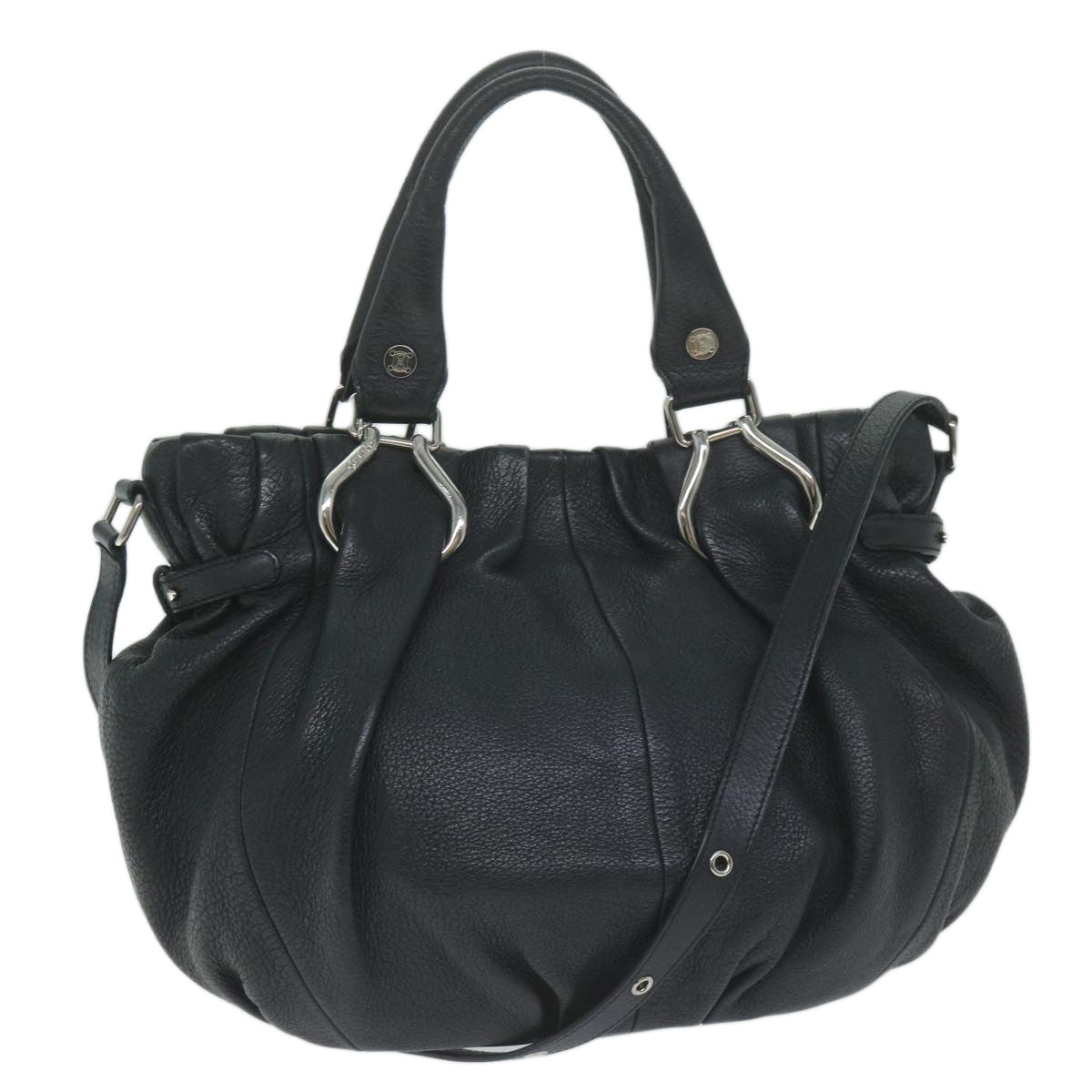 Luxury CELINE Hand Bag Leather Black  11458