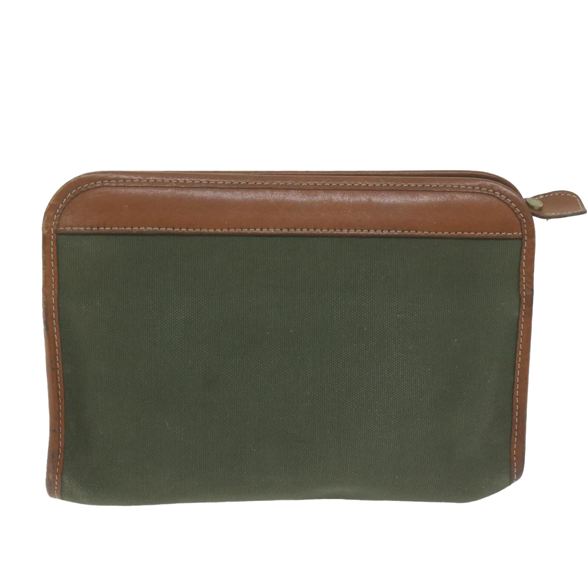 Luxury BurberrySs Clutch Bag Canvas Khaki Auth bs11841