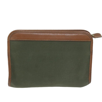 Luxury BurberrySs Clutch Bag Canvas Khaki Auth bs11841