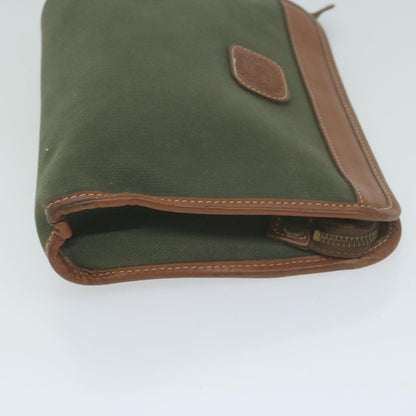 Luxury BurberrySs Clutch Bag Canvas Khaki Auth bs11841