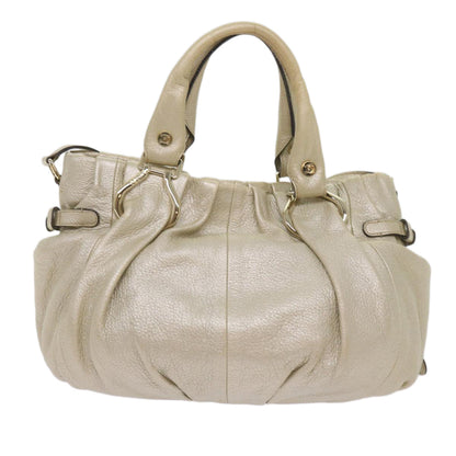 Luxury CELINE Hand Bag Leather 2way Gold Tone  11844