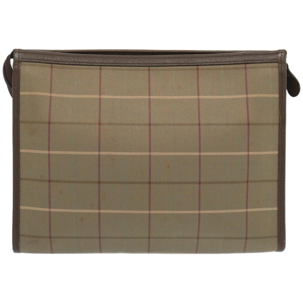 Luxury BurberrySs Nova Check Clutch Bag Canvas Beige Brown Auth bs12002
