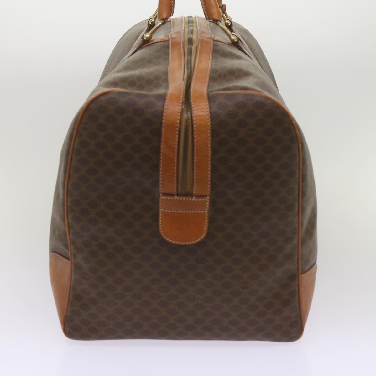 Luxury CELINE Macadam Canvas Boston Bag PVC Brown  12004