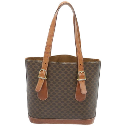 Luxury CELINE Macadam Canvas Hand Bag PVC Brown  12046