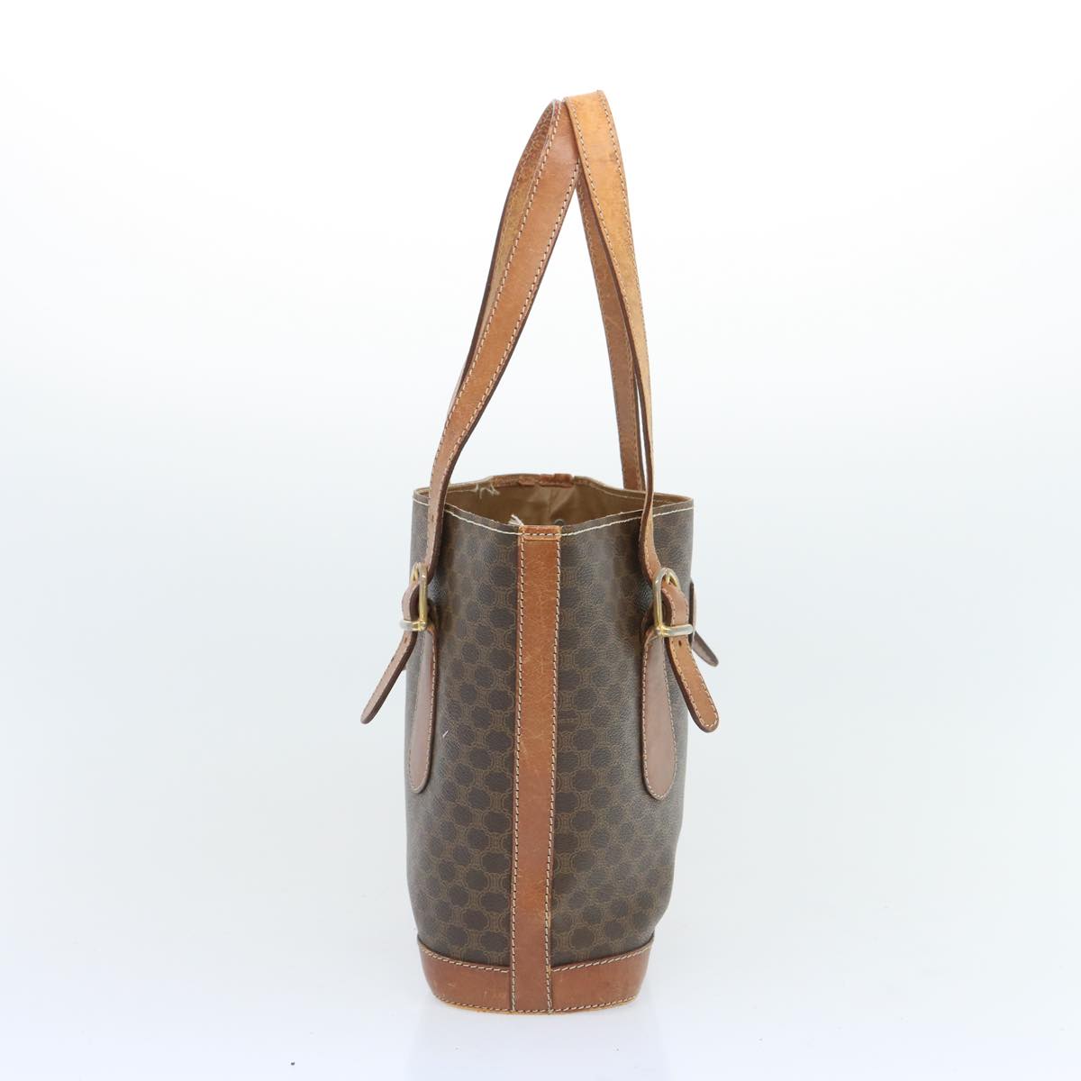 Luxury CELINE Macadam Canvas Hand Bag PVC Brown  12046