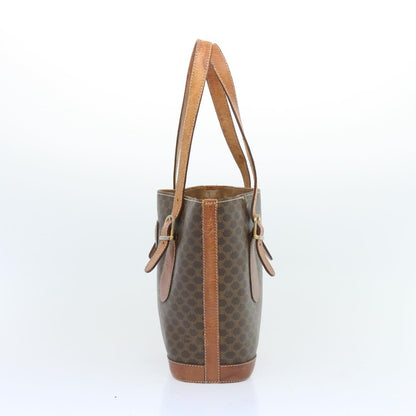 Luxury CELINE Macadam Canvas Hand Bag PVC Brown  12046