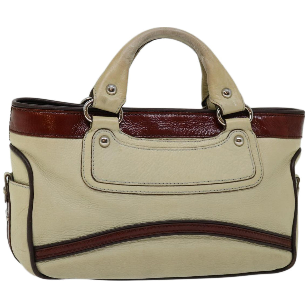 Luxury CELINE Hand Bag Leather Beige  12047
